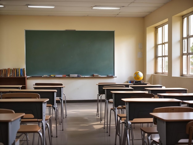 Fundo da sala de aula da escola