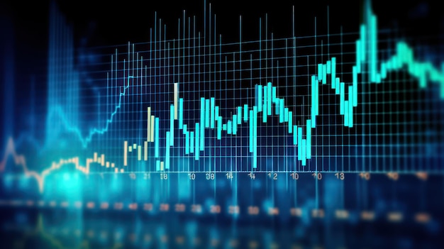 Fundo da tela de dados do gráfico do mercado de ações