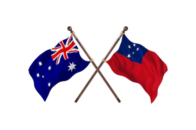 Fundo das bandeiras Austrália versus Samoa