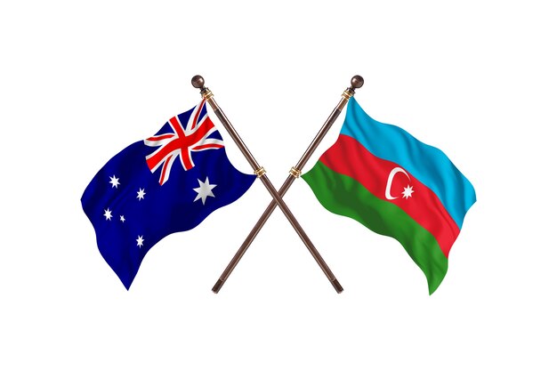 Fundo das bandeiras da Austrália versus Azerbaijão