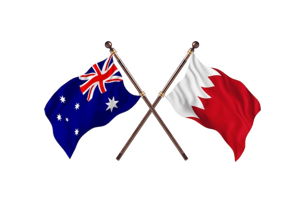 Fundo das bandeiras da Austrália versus Bahrain