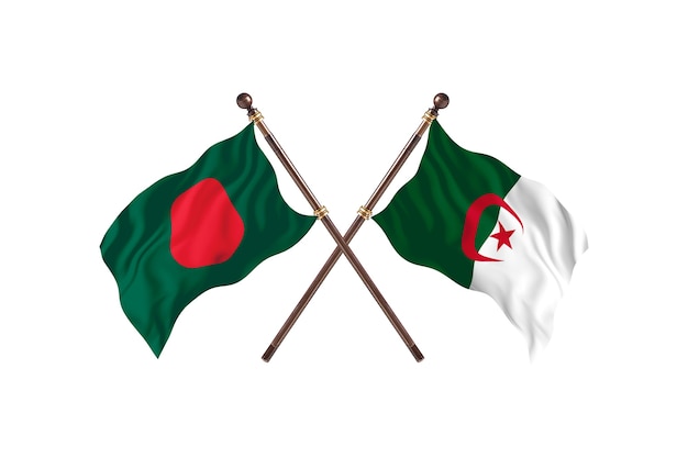 Fundo das bandeiras de bangladesh versus argélia