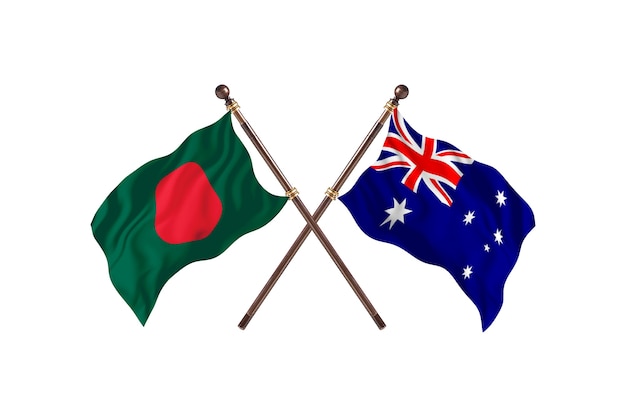 Fundo das bandeiras de Bangladesh versus Austrália