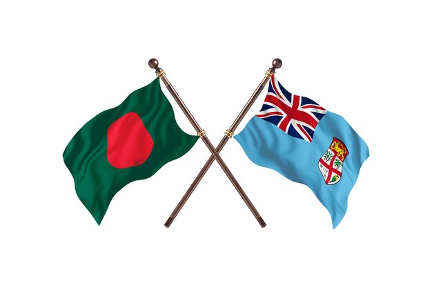 Fundo das bandeiras de Bangladesh versus Fiji