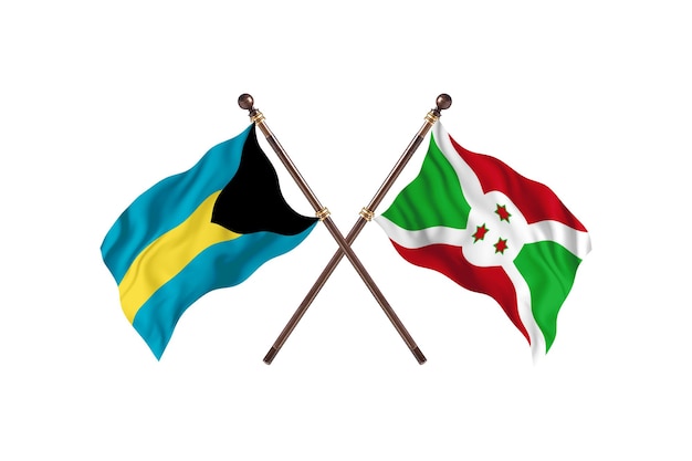 Fundo das bandeiras de dois países Bahamas versus Burundi