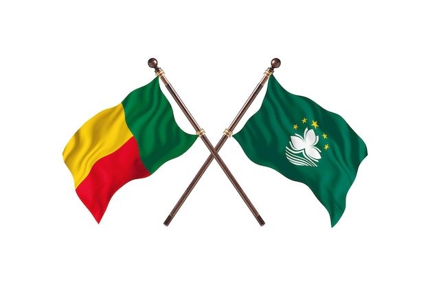 Fundo das Bandeiras de Dois Países Benin versus Macau