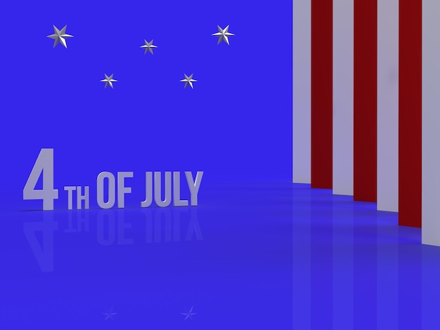 Fundo de 4 de julho Dia da independência americana 3D Render 4 de julho