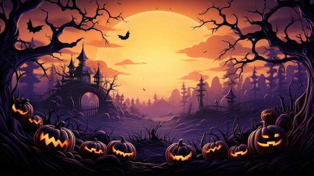 Foto fundo de abóbora de halloween