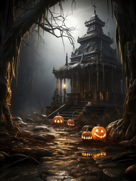 Foto fundo de abóbora de halloween