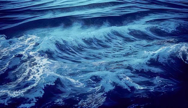 fundo de água do mar azul com alguns salpicos e ondulações nele IA geradora