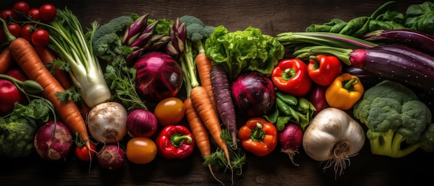 Fundo de alimentos com variedade de vegetais orgânicos frescos