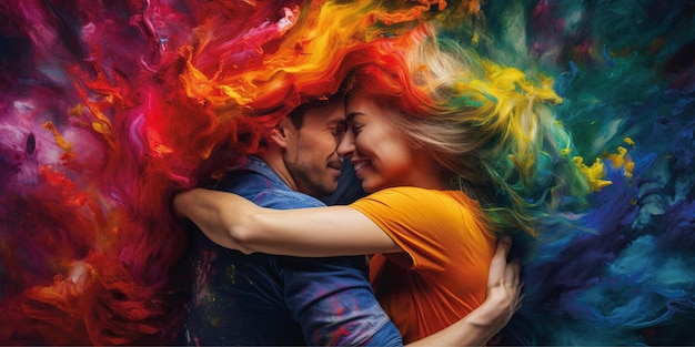 fundo de amor de arte colorida