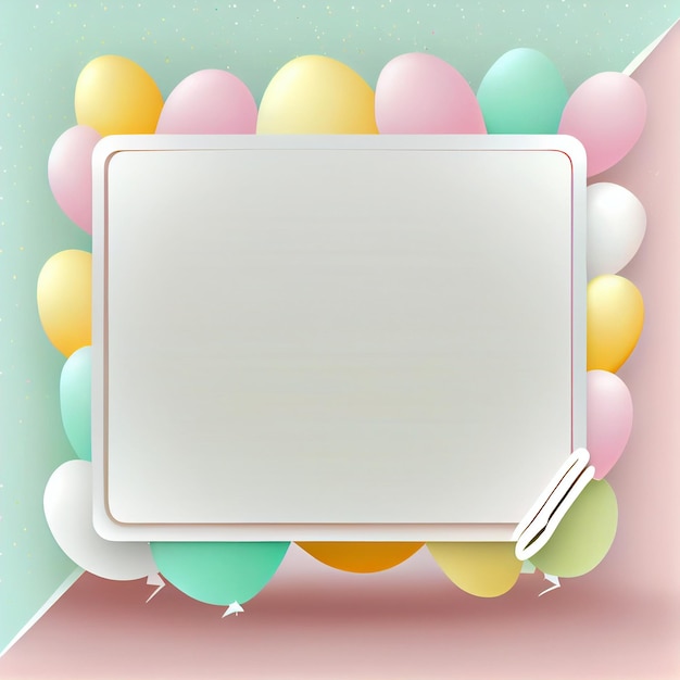 Fundo de aniversário colorido com área de retângulo para texto