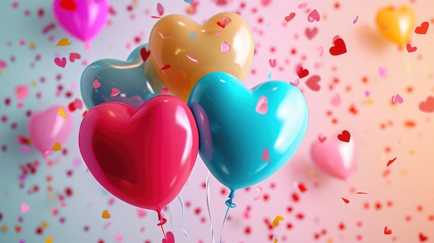 Foto fundo de aniversário com balões realistas