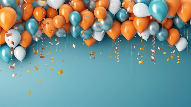 Fundo de aniversário de balão ilustração AI GenerativexA