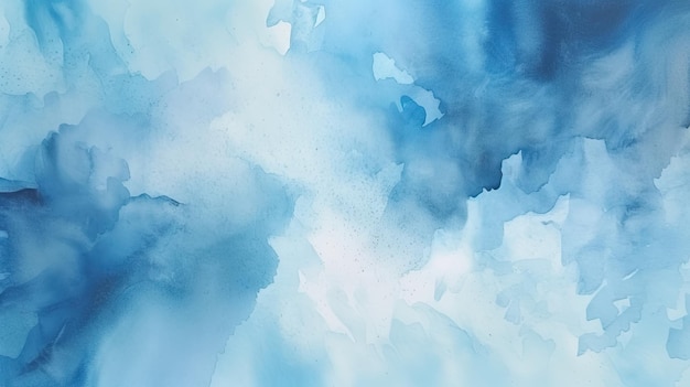 Fundo de aquarela azul céu calmante em textura de papel branco