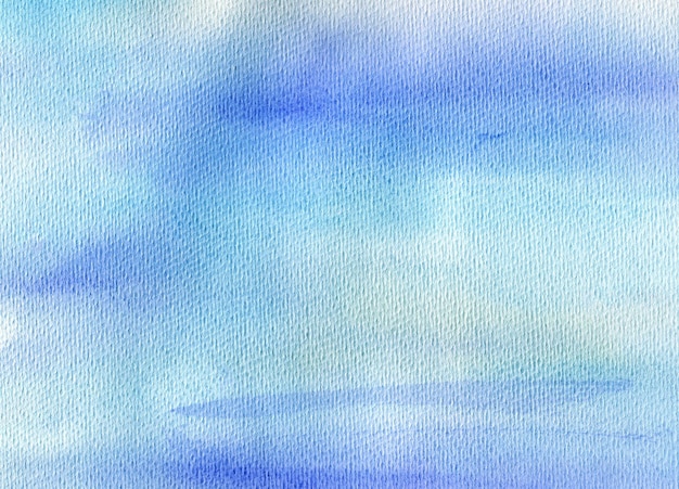 Fundo de aquarela azul desenhado à mão pano de fundo abstrato azul