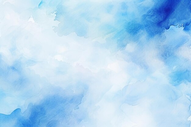 Fundo de aquarela azul pintado à mão