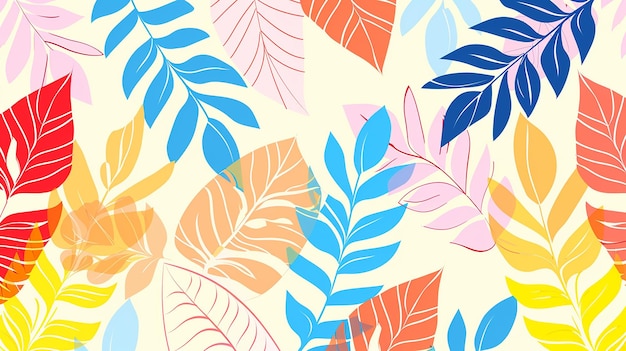 fundo de aquarela com padrão sem costura de folha
