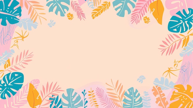 fundo de aquarela de borda de folha