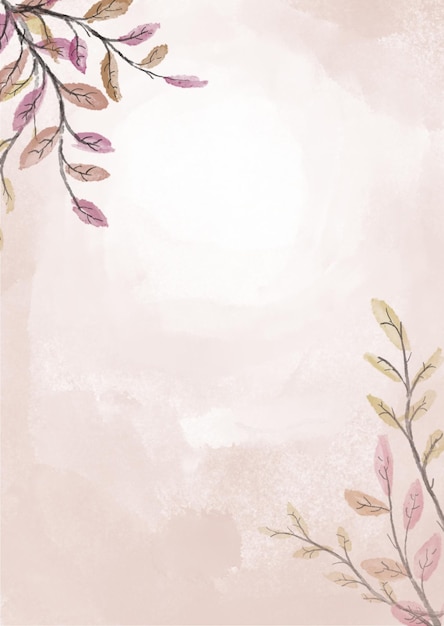 Fundo de aquarela de folhas florais