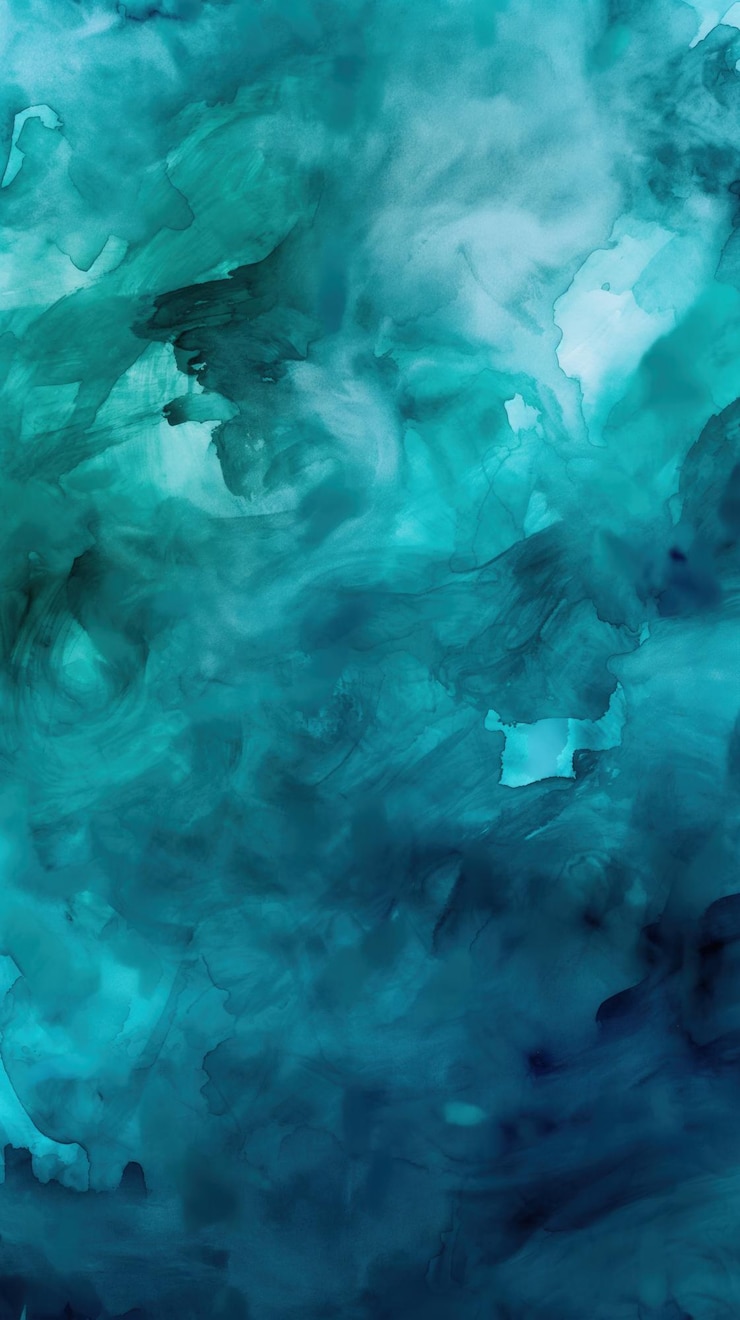 Foto fundo de aquarela turquesa fluente com lavagens de tinta brilhantes e aéreas que se misturam perfeitamente abstratas