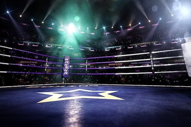 fundo de arena de boxe de ringue vazio