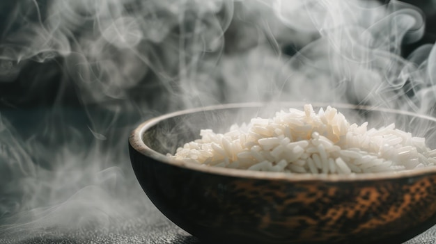 Foto fundo de arroz cozido a vapor