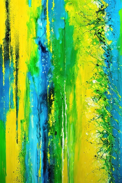 Fundo de arte abstrata criativa azul verde amarelo cores geradas Ai