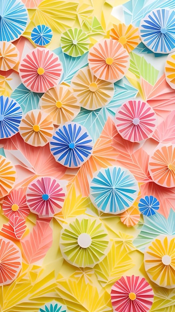 Foto fundo de arte de flores de verão de papel ai