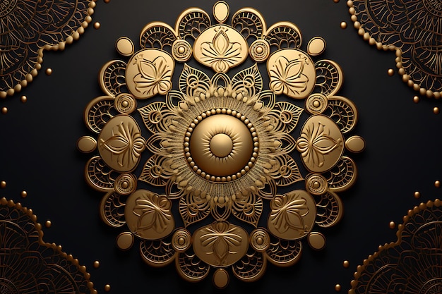 Fundo de arte de mandala dourada de luxo