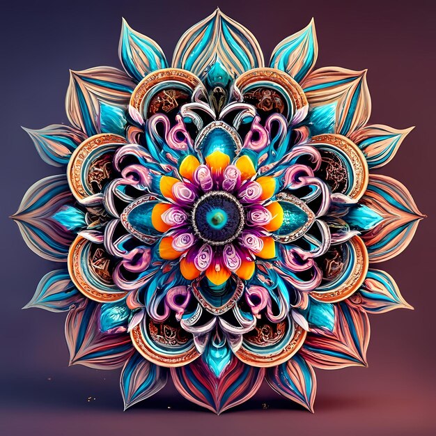 Foto fundo de arte de mandala étnica em cores