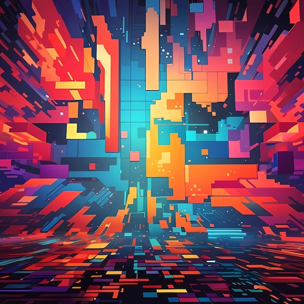 Fundo de arte de pixel abstrato