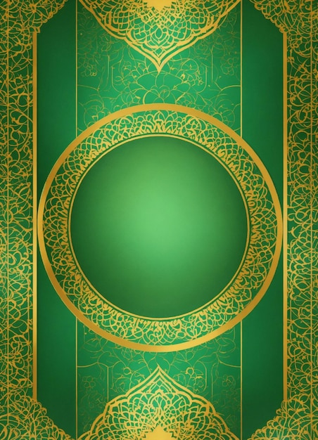 fundo de arte mandala verde dourado com carta de convite de fronteira casamento islâmico árabe padrão floral