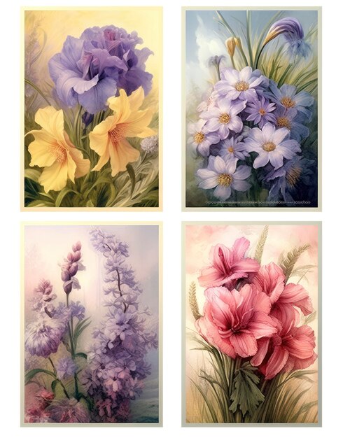 fundo de artes vetoriais de flores abstratas design de arte de parede com aquarela e efeito vetorial de transparência decoração de parede floral e de folhas