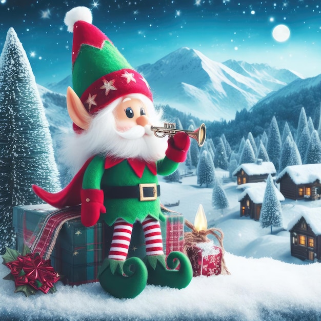 fundo de árvore de natal de papai noel e boneco de neve para banner de mídia social