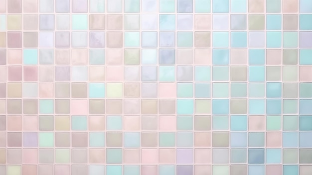 Fundo de azulejos quadrados coloridos Ilustração Generative AI