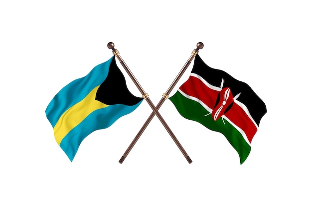 Fundo de Bandeiras de Dois Países Bahamas versus Quênia