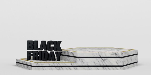 Fundo de banner de Black Friday com pedestal para exibição de produtos de promoção e venda