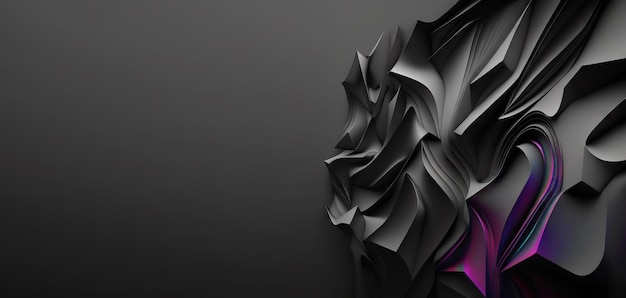 Fundo de banner preto e roxo abstrato com espaço de cópia vazio