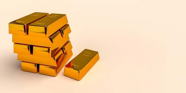 Fundo de barras de ouro do banco de ouro Conceito de negócios e finanças