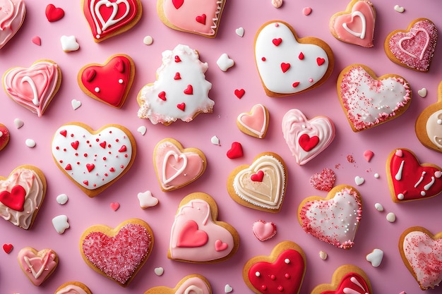 Fundo de biscoitos do Dia dos Namorados