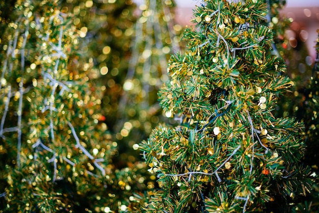 Fundo de bokeh de árvore de banner de férias de natalxA