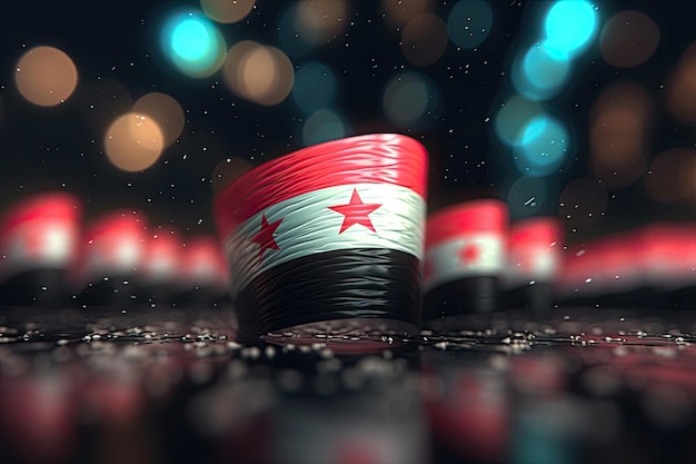 Foto fundo de bokeh de bandeira síria minimalista 3d generative ai