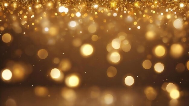 Foto fundo de bokeh dourado para cartão de celebração fundo brilhante