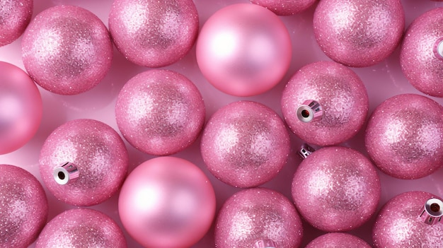 fundo de bolas de Natal cor-de-rosa