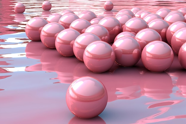 Fundo de bolas de plástico rosa Copie o espaço ai