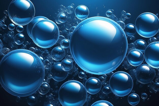 Fundo de bolha abstrato com cor azul
