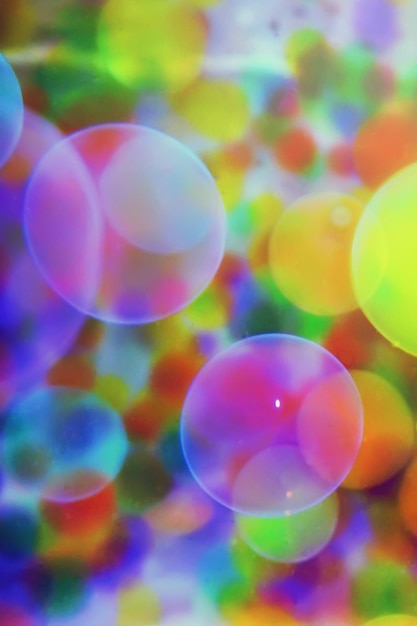 Fundo de bolhas coloridas, efeito bokeh colorido abstrato