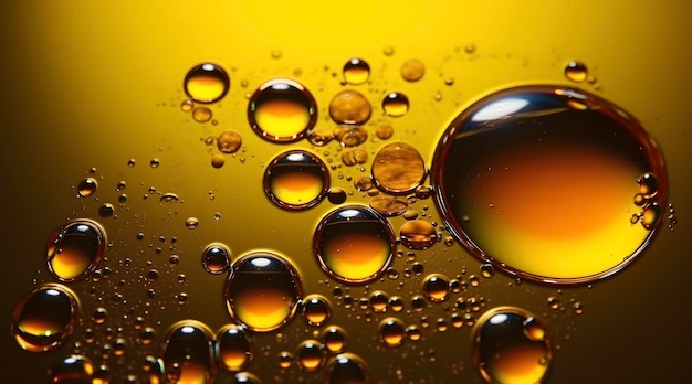 Fundo de bolhas de óleo de cozinha Conceito de gordura saturada